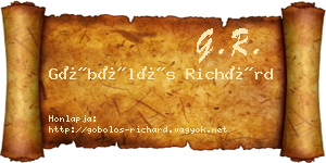 Göbölös Richárd névjegykártya